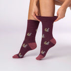 Women Autumn Leaves Gentle Grip Cotton Rich Socks