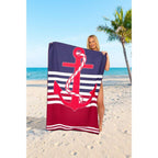 Anchor Stripe Sand Free Beach Towel | 180CM × 100CM