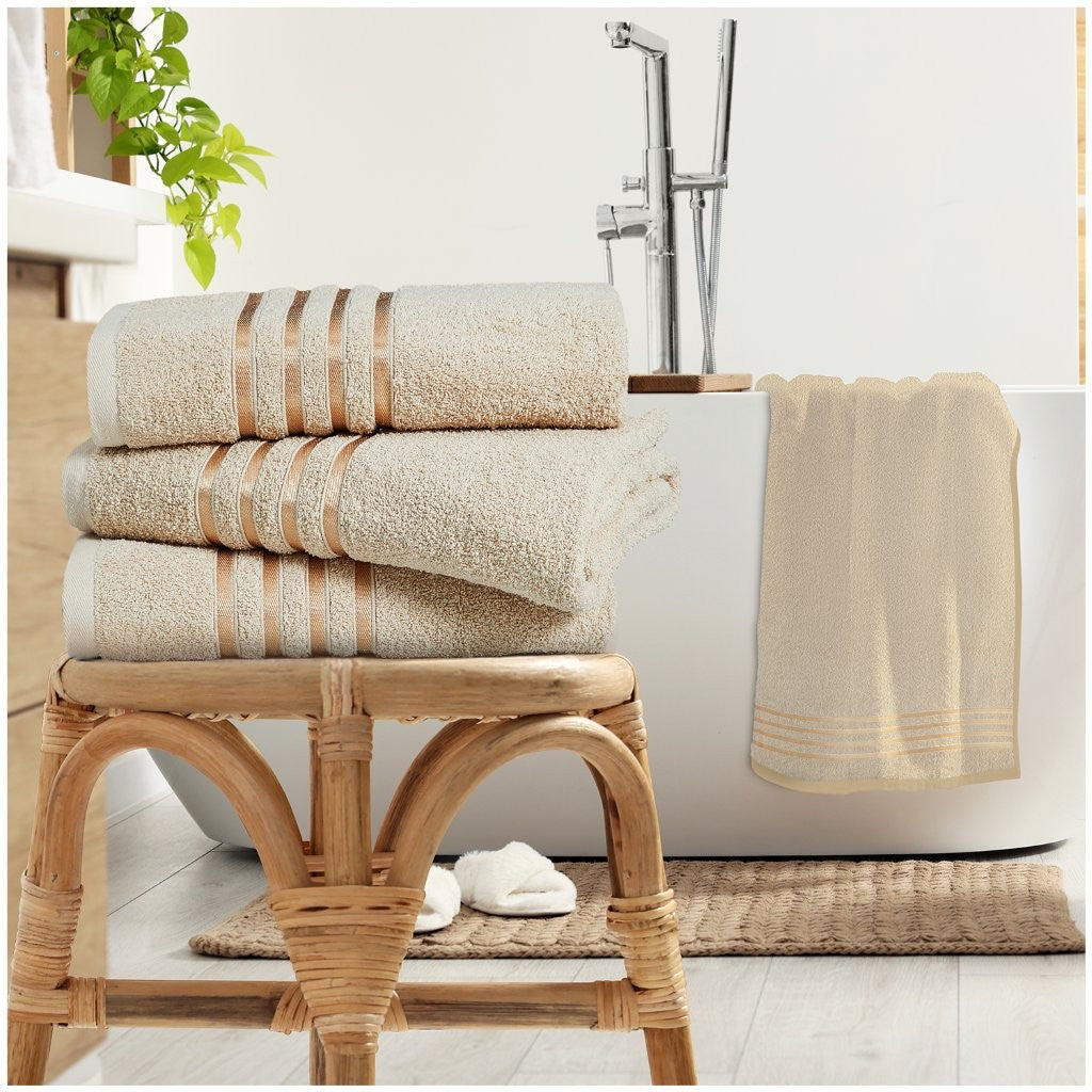 100% Egyptian Cotton Estrella Stripe Towels | 9 Colours | 500 GSM