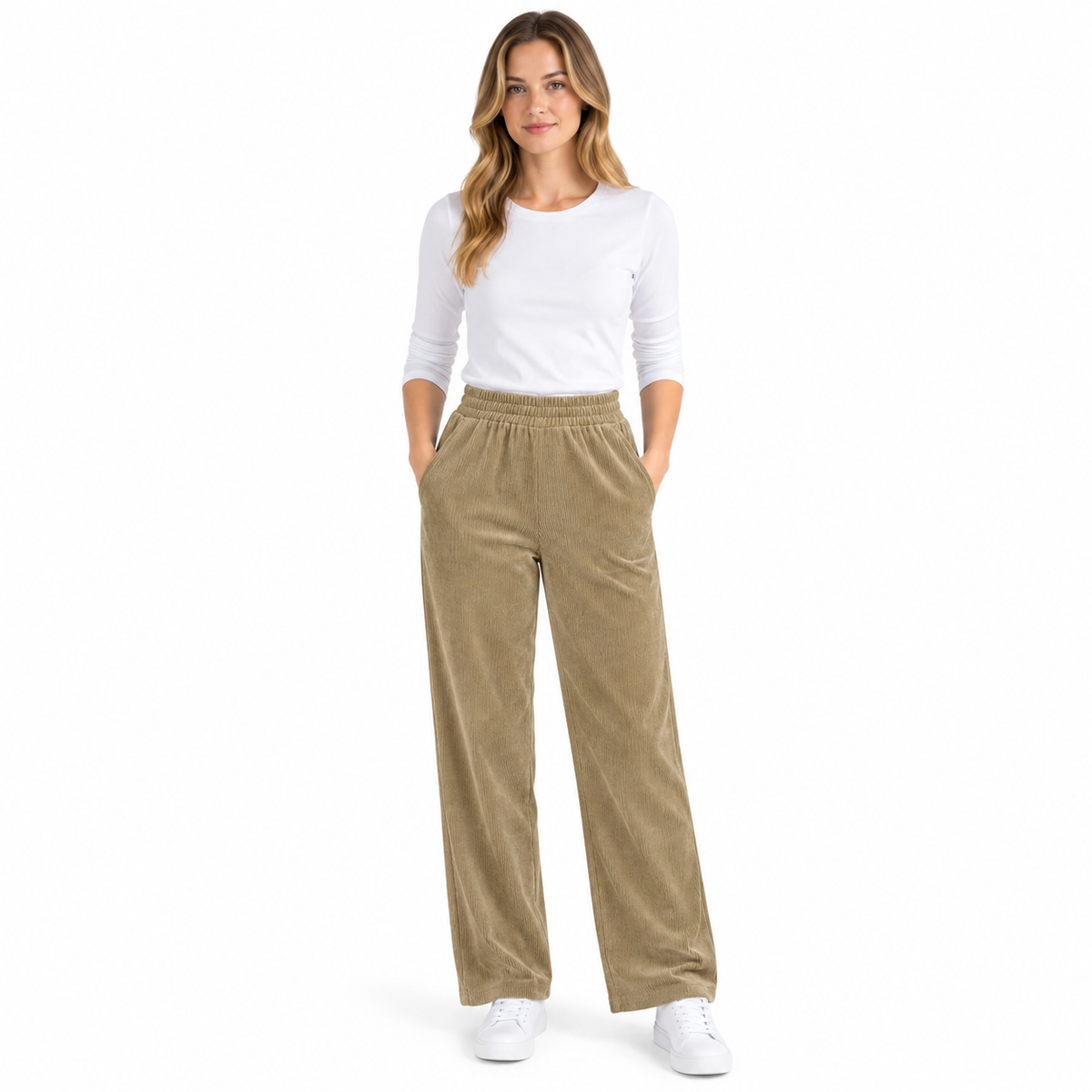 Ribbed Corduroy Pull-On Trousers | 6 Colours