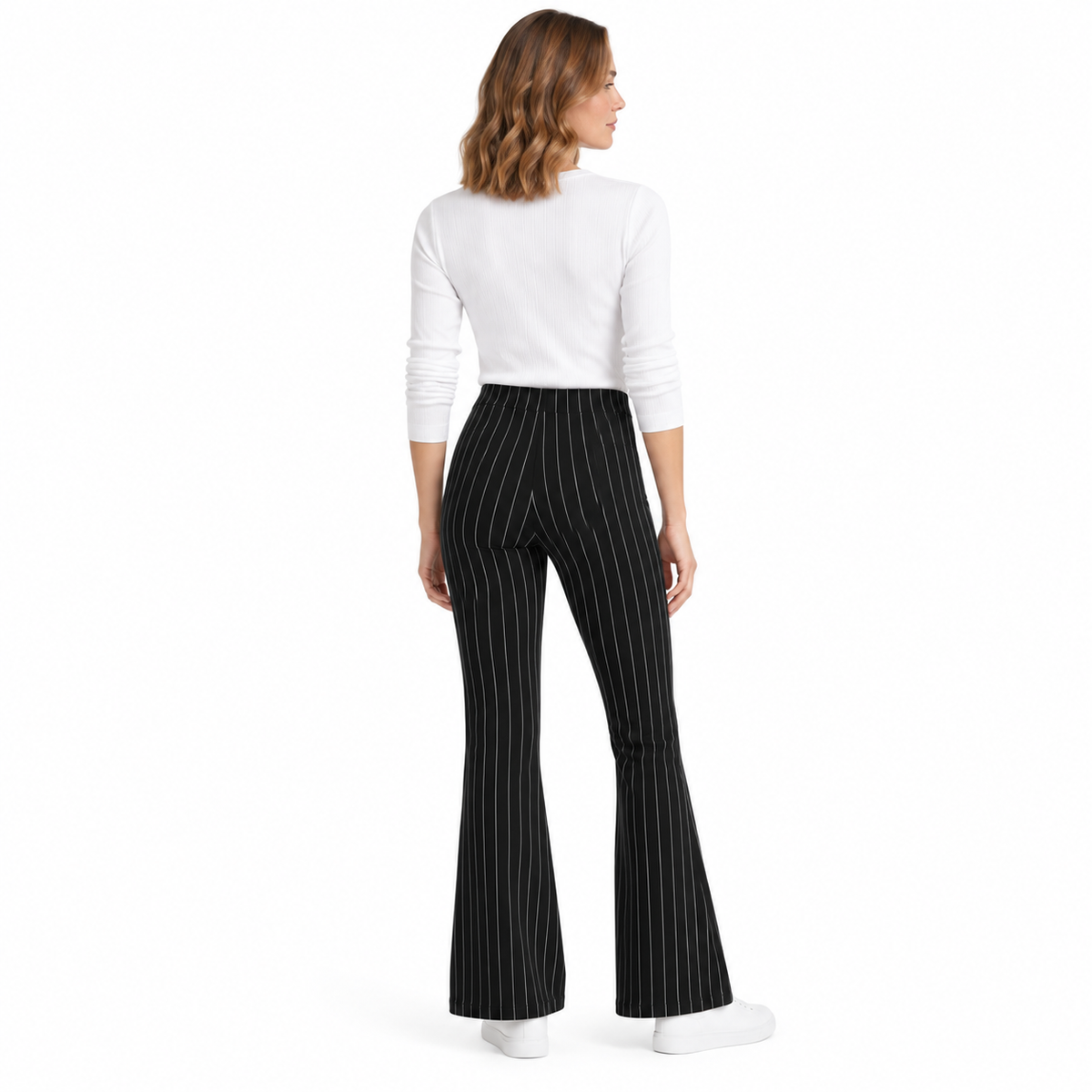 Stripe Jersey Pull-On Bootleg Trousers | 3 Colours