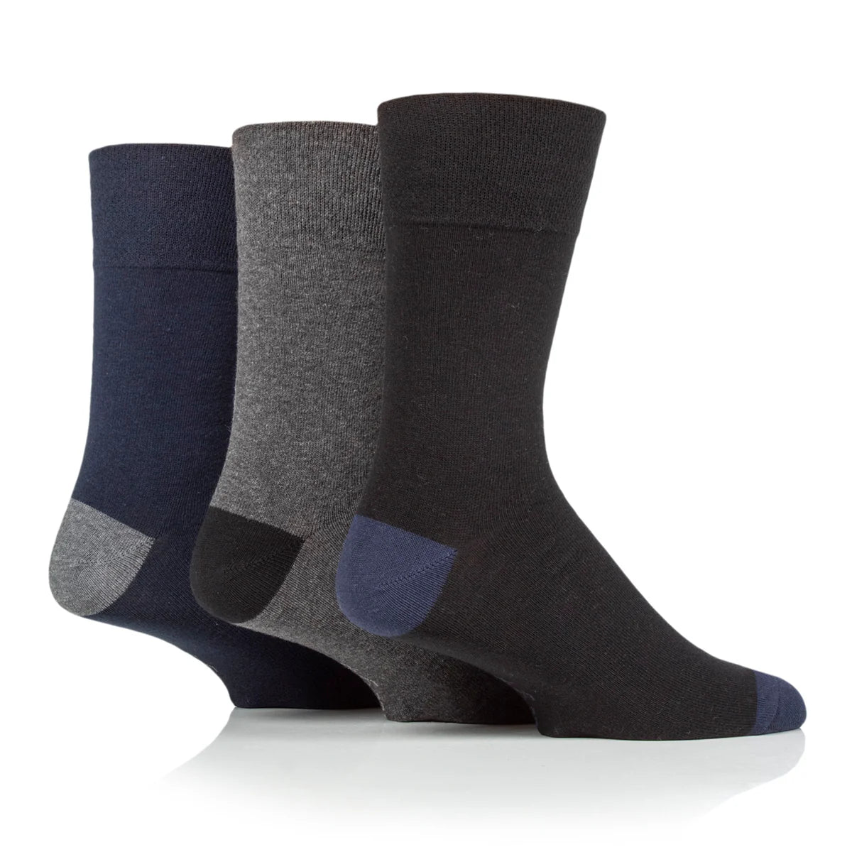 Men’s Black Mix Apex Gentle Grip Cotton Rich Socks