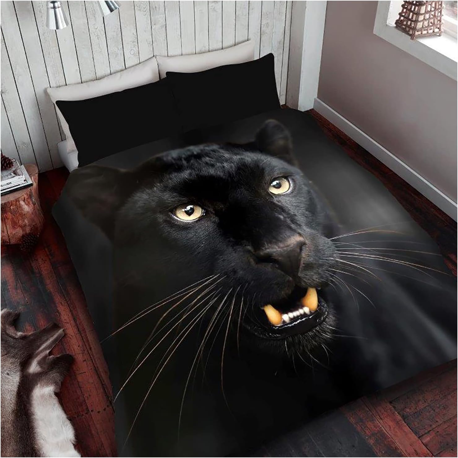 3D Black Panther Printed Animal Throws
