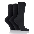 Women Black Gentle Grip Cotton Rich Socks