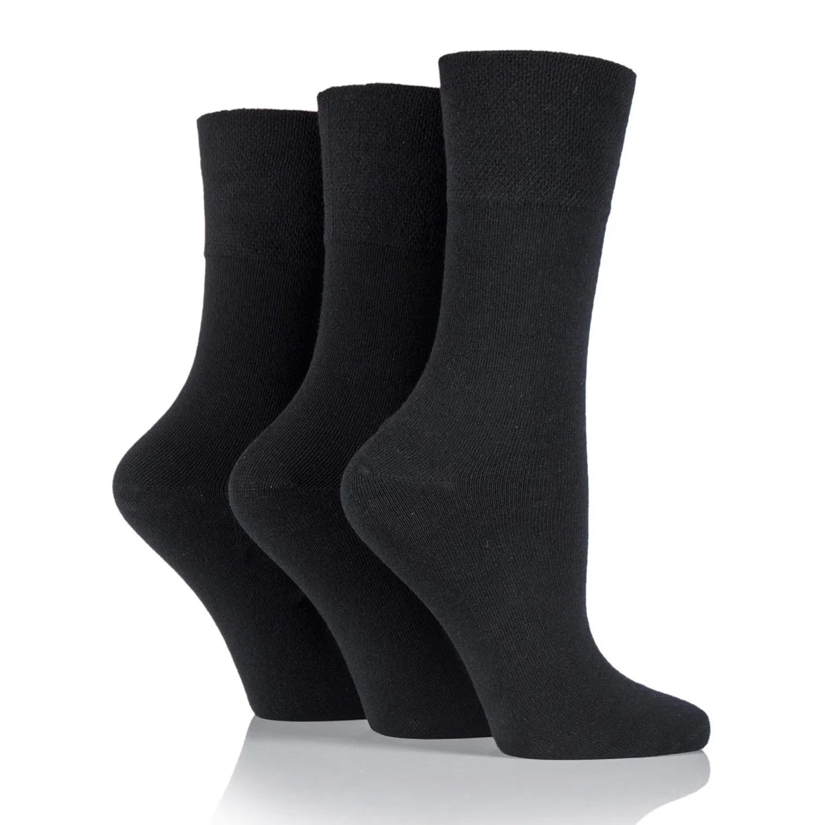 Women Black Gentle Grip Cotton Rich Socks