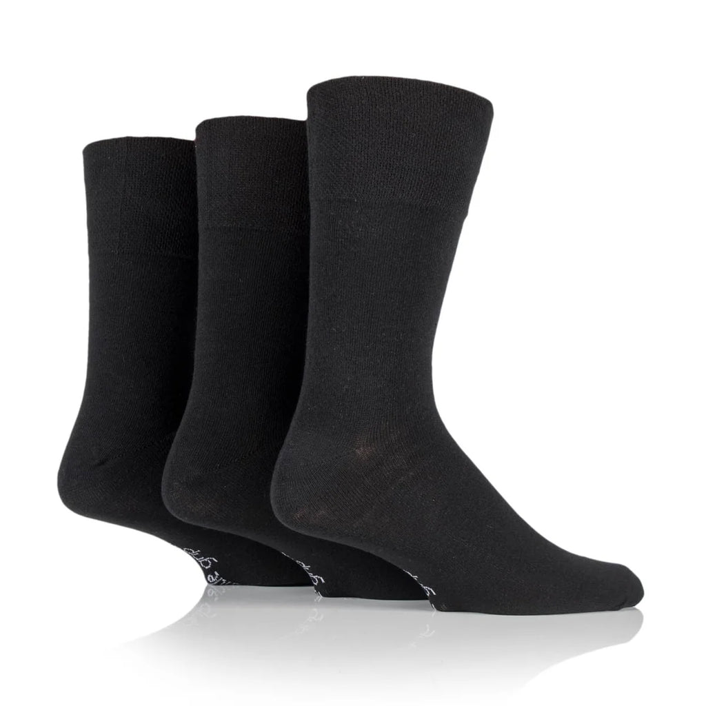 Men’s Gentle Grip Black Cotton Rich Socks
