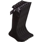 Women's Knee High Socks with Satin Bow | Size 6 - 9 | 4 Colours