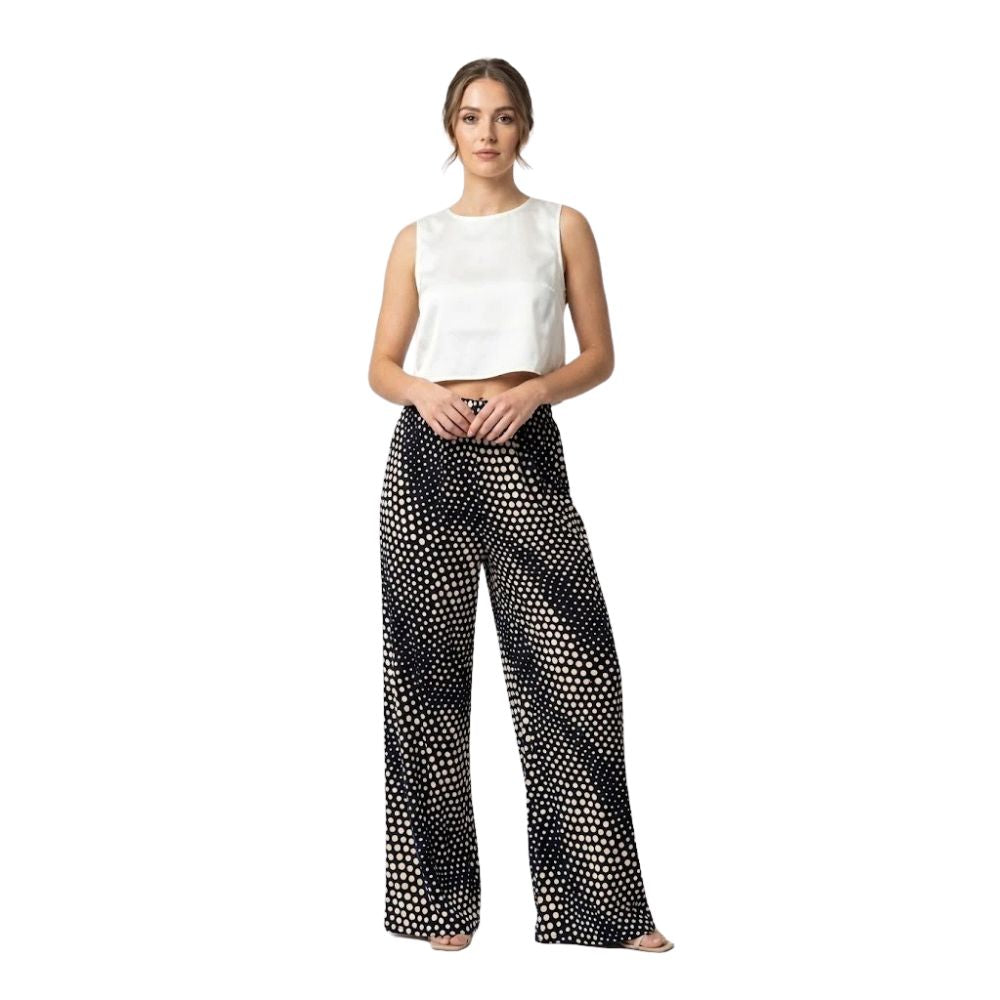 Spot Printed Jersey Palazzo Trousers | 3 Colours