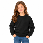 Black Girls' Crew Neck Fleece Sweatshirt