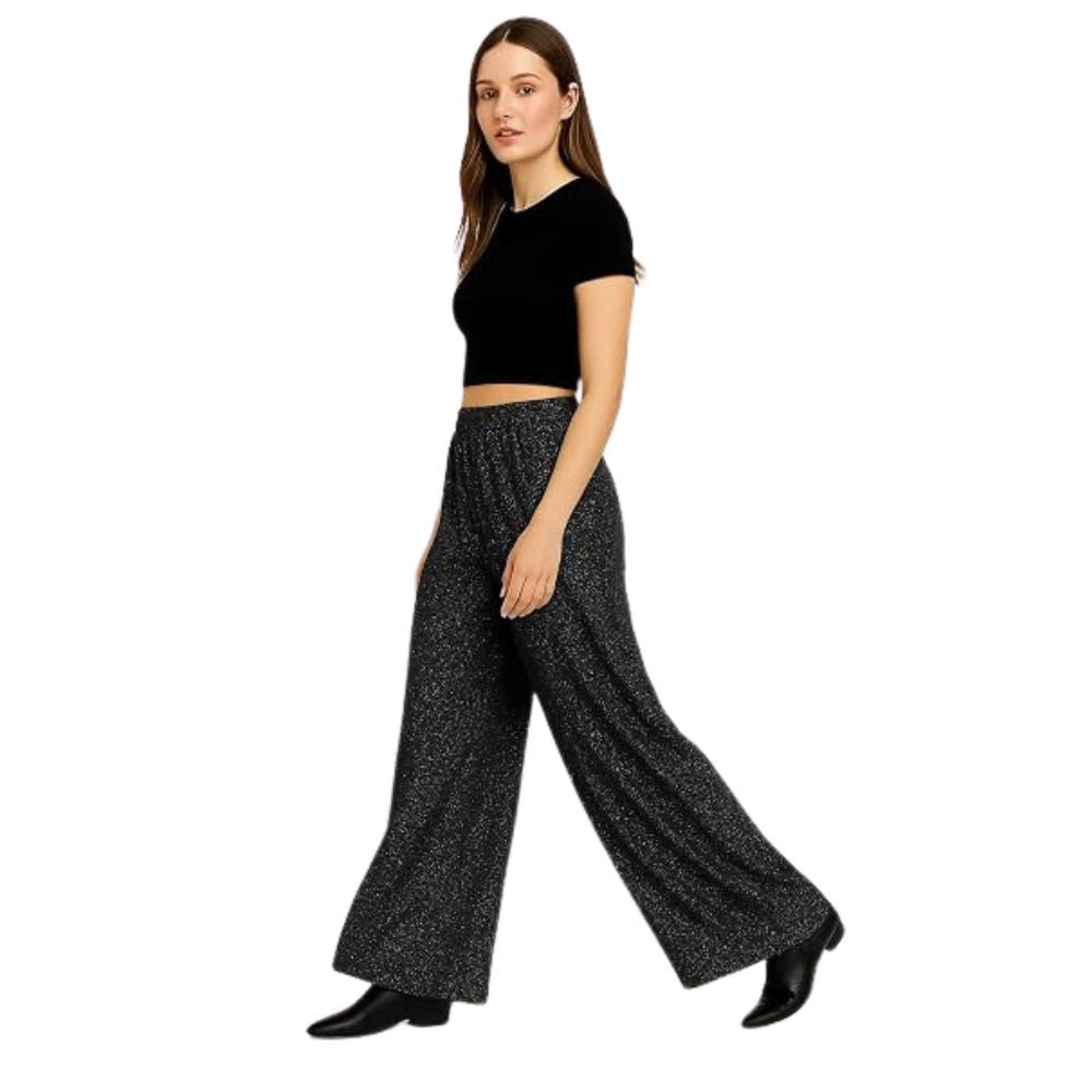 Metallic Glitter Jersey Palazzo Trousers | 7 Colours
