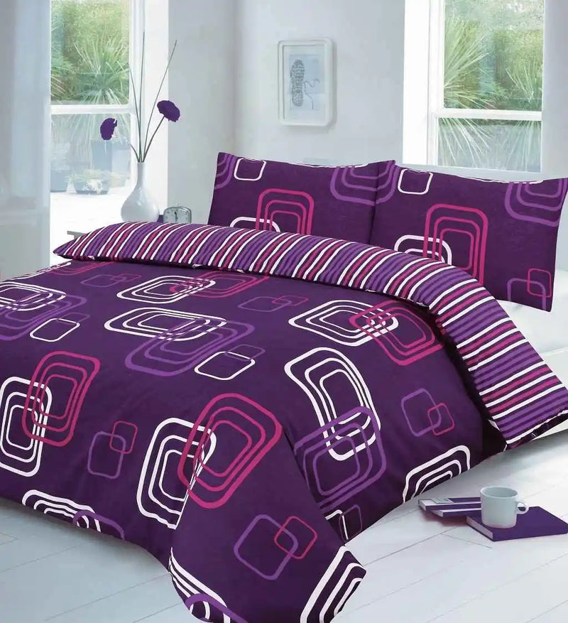 blake printed duvet cover set aubergine