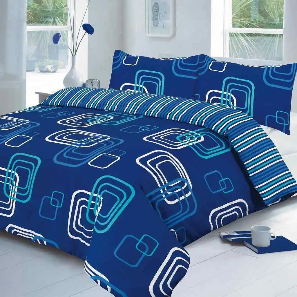 blake printed duvet cover set blue