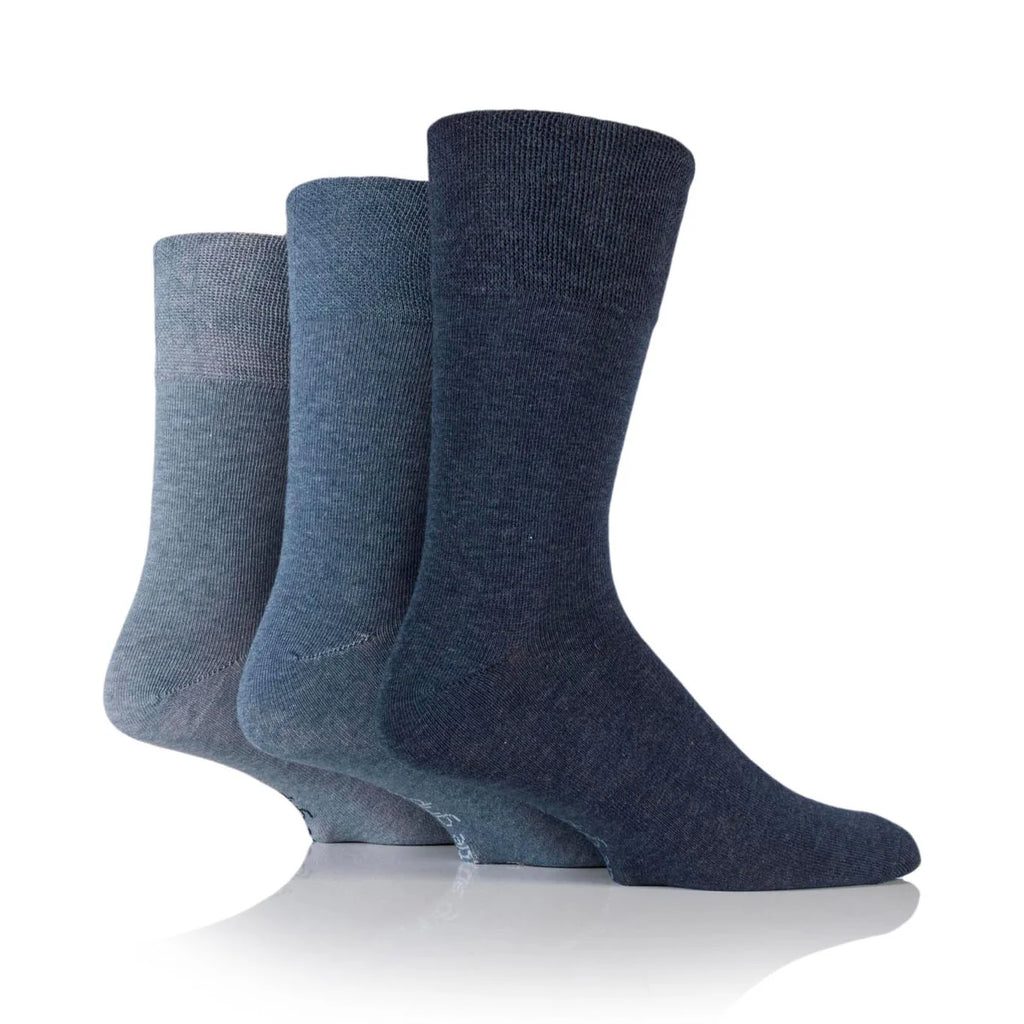 Men’s Blue Mix Gentle Grip Cotton Rich Socks