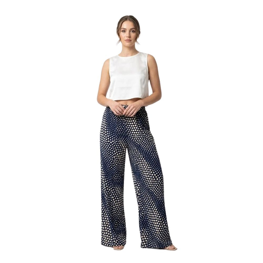 Spot Printed Jersey Palazzo Trousers | 3 Colours