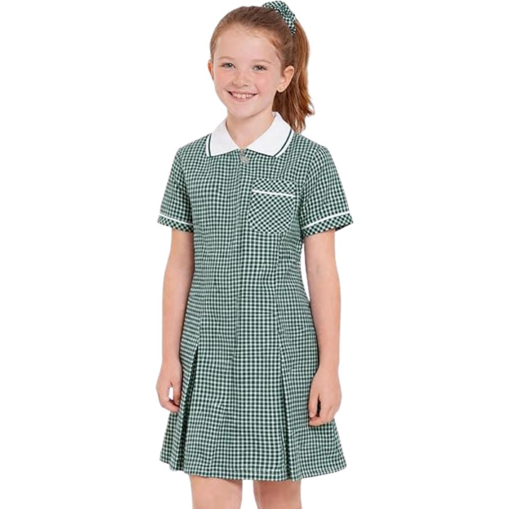 Girls Gingham Check Pleated Dress | 7 Colours