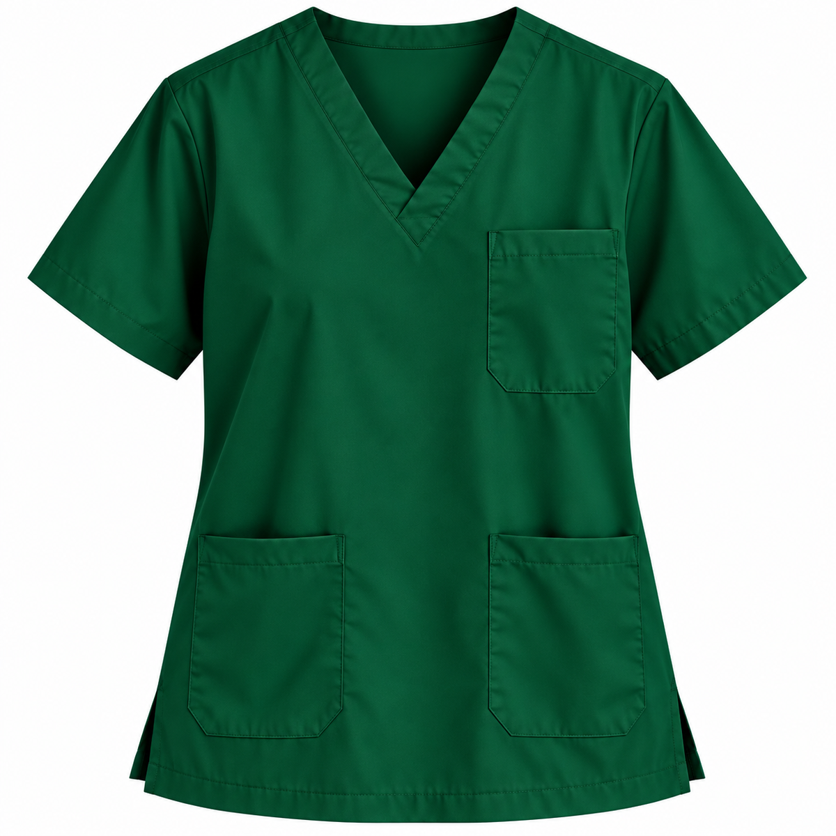 Bottle Green men's V-neck medical scrub top