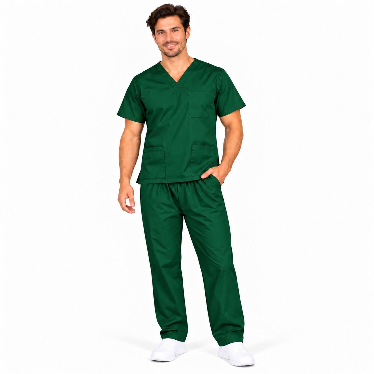 Bottle Green Men's Medical Scrub Set