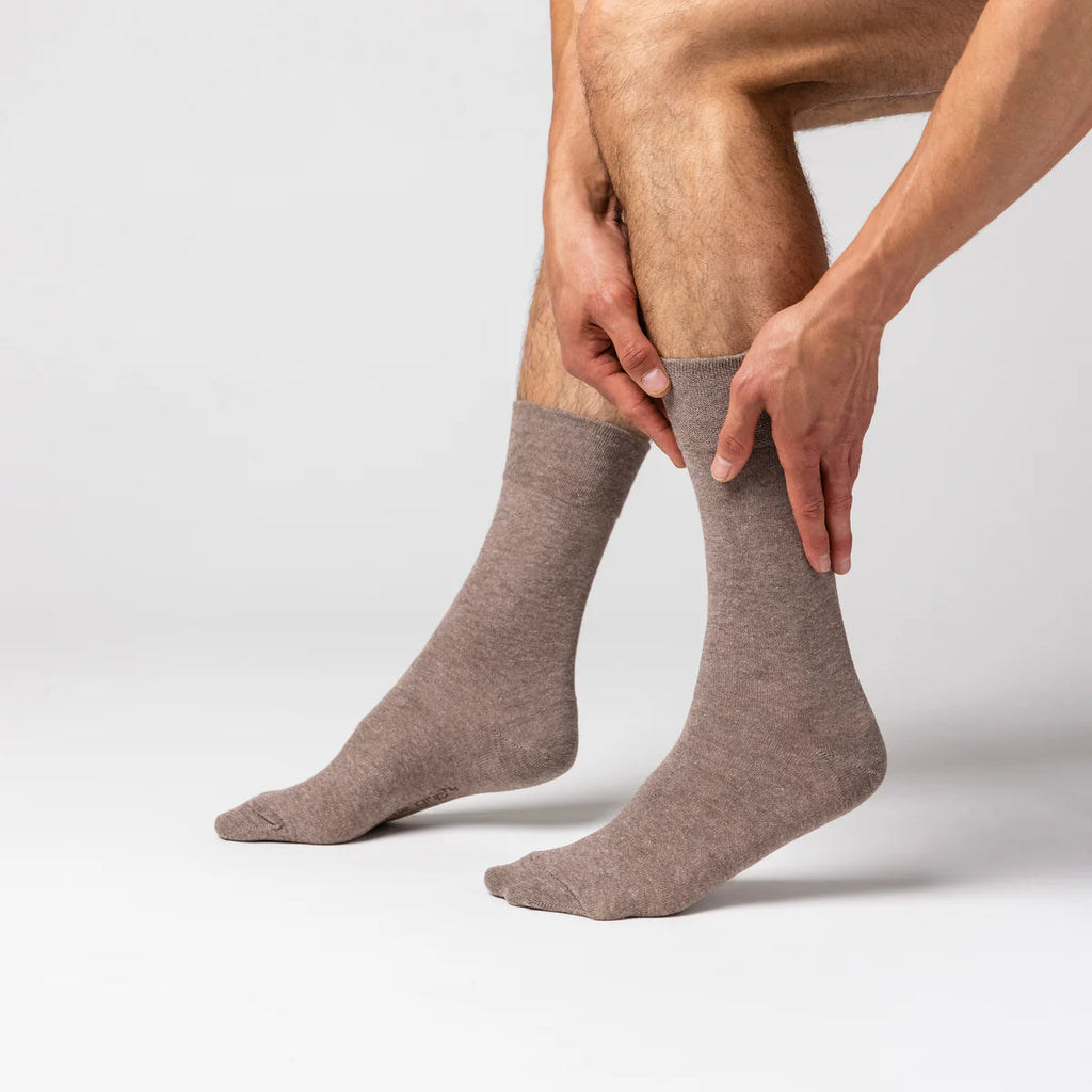Men’s Brown Mix Gentle Grip Cotton Rich Socks