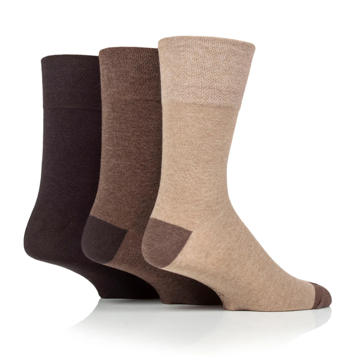 Men’s Brown Natural Apex Gentle Grip Cotton Rich Socks