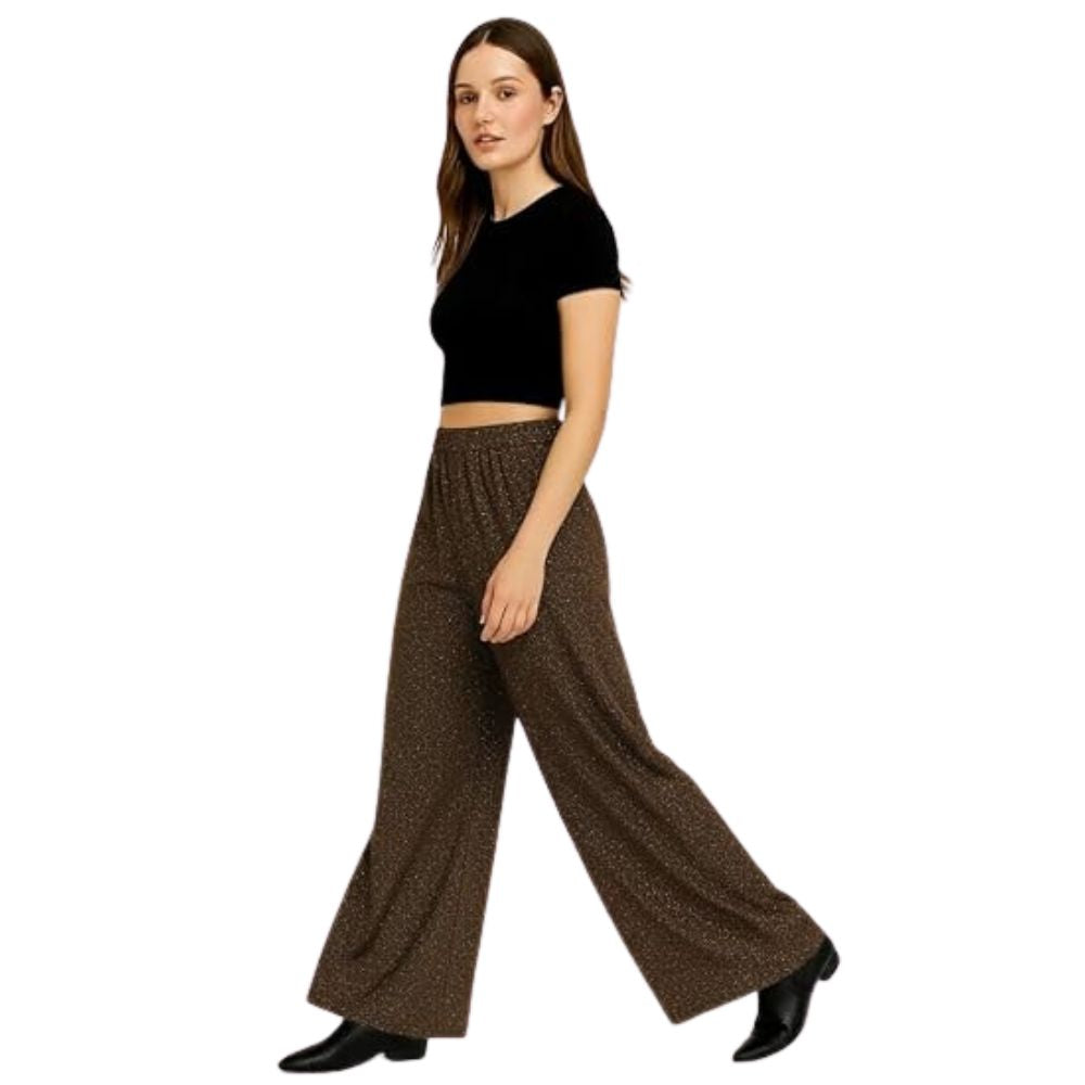 Metallic Glitter Jersey Palazzo Trousers | 7 Colours