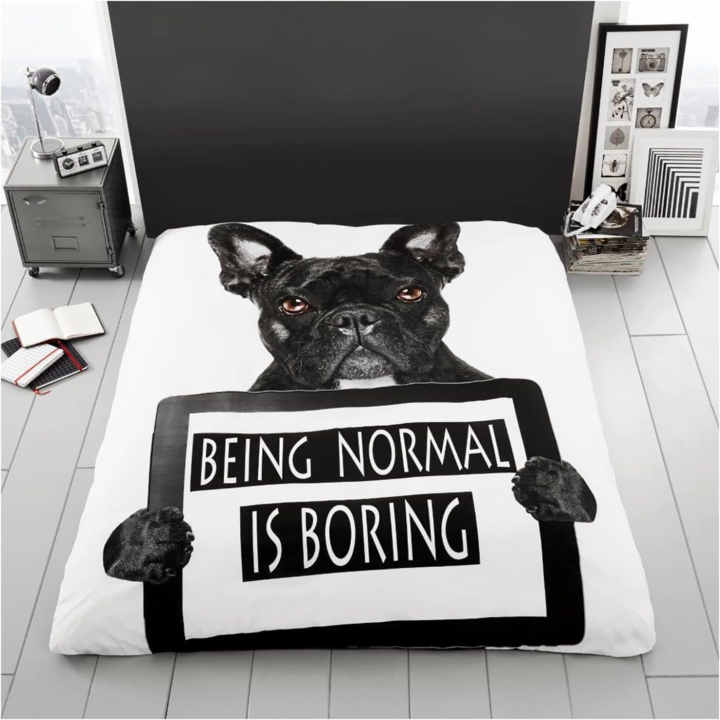 3D Bull Dog Printed Animal Throws