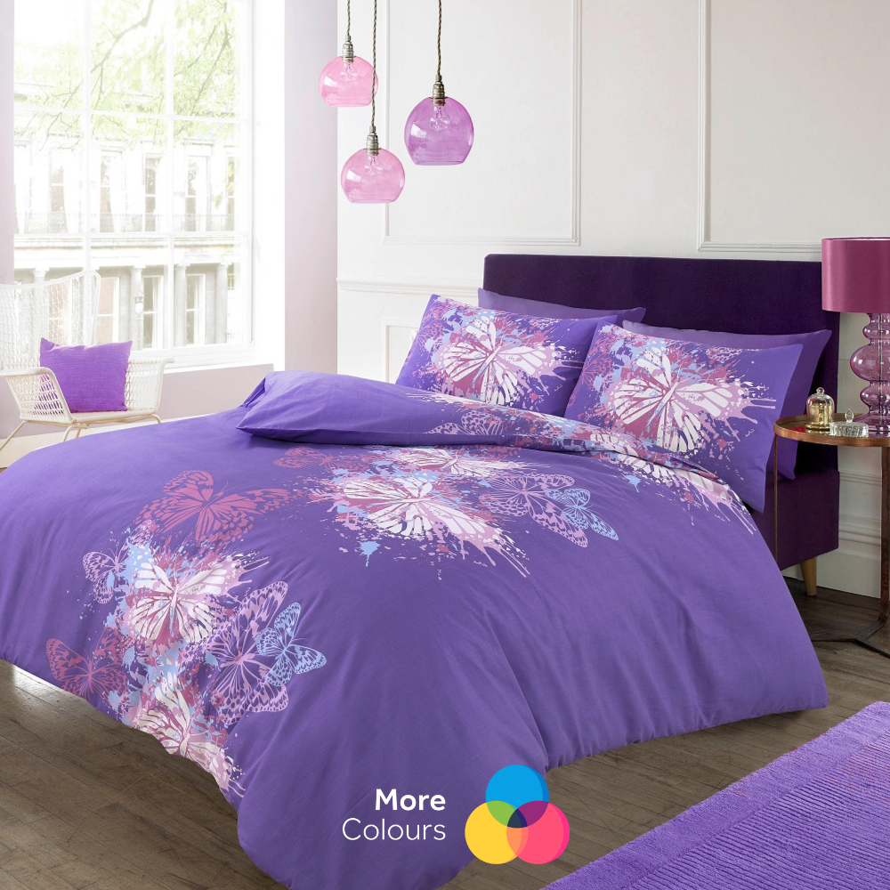 Butterfly Printed Duvet Cover Set | 3 Colors
