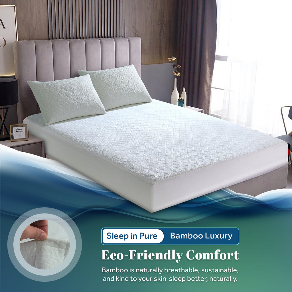Waterproof Quilted Bamboo Mattress Protector