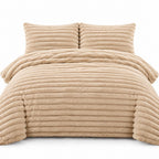 Chunky Teddy Fleece Duvet Cover Set Beige
