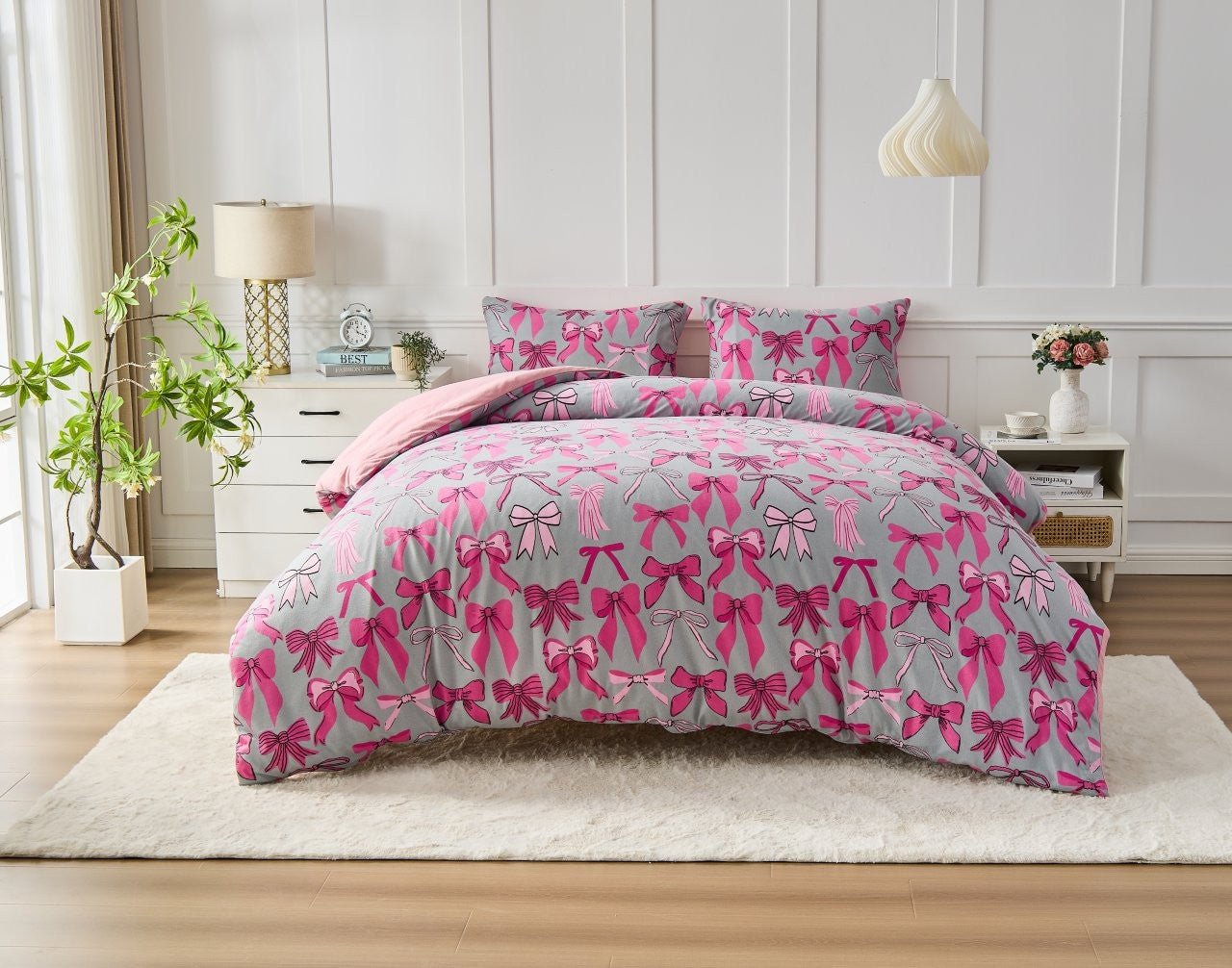 Bess Bows Soft Touch Printed Duvet Cover Set