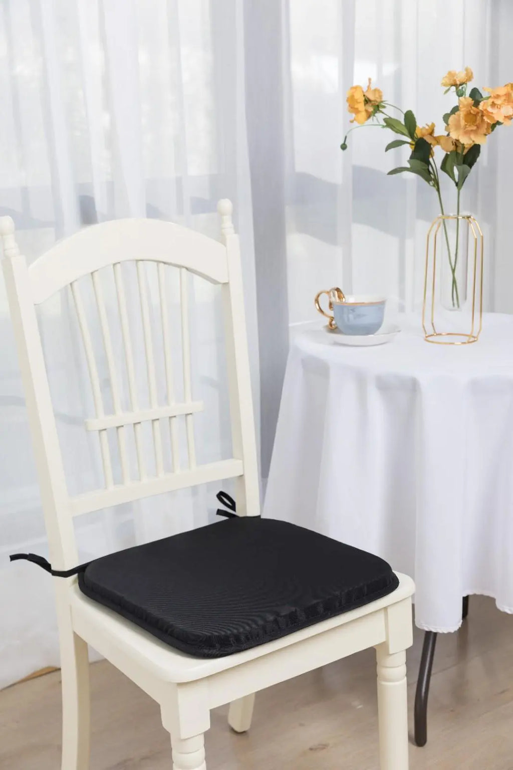 black seat chair pads