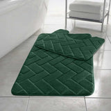 Blocks memory foam bath mat set green