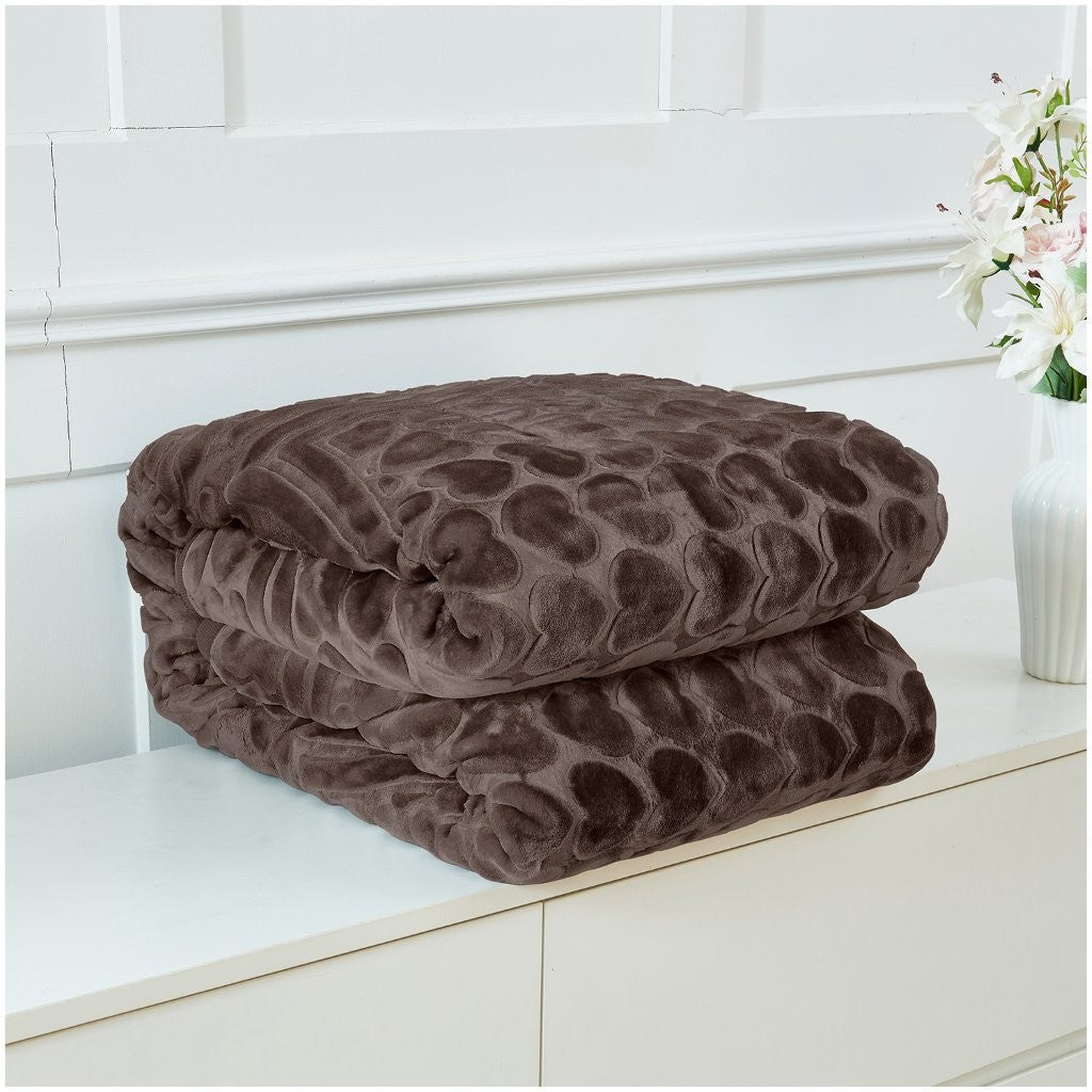 Blossom Heart Heavy Blanket | 200CM x 240CM | Coffee