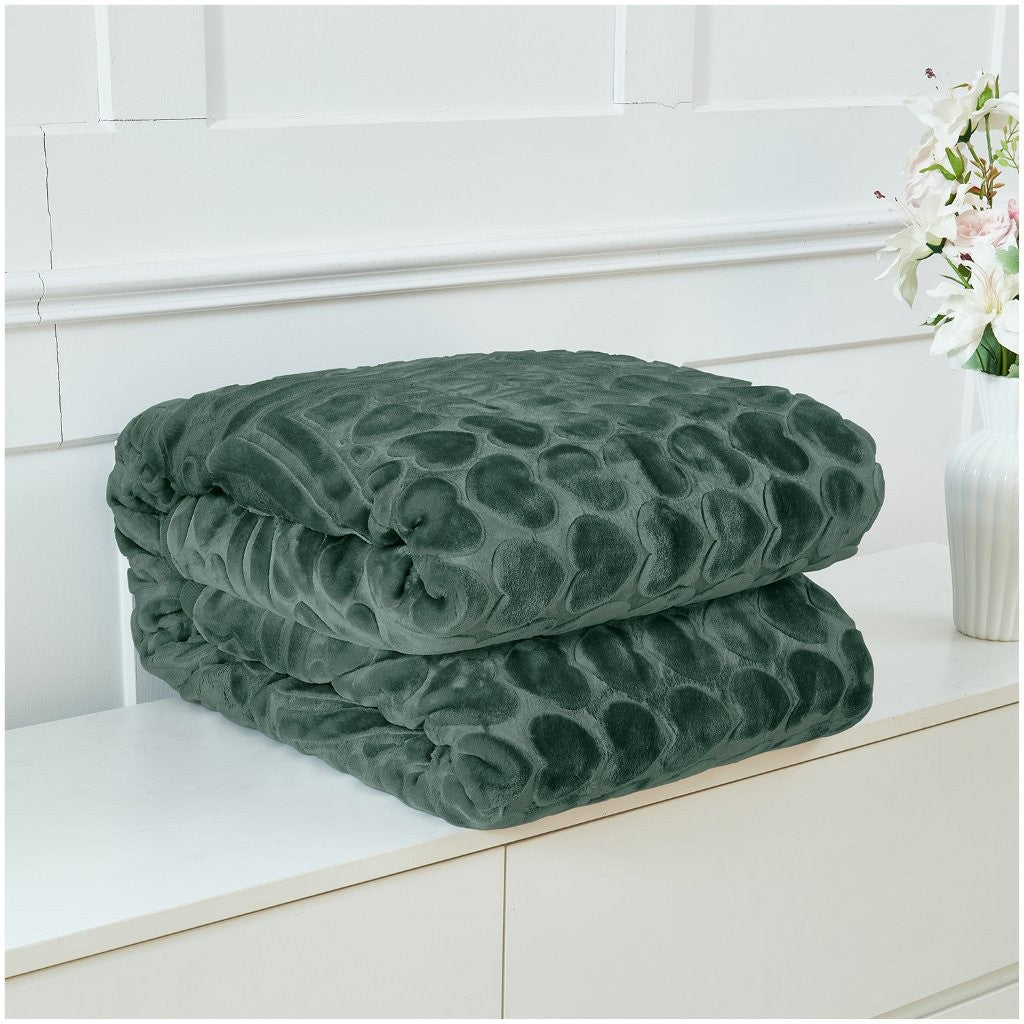 Blossom Heart Heavy Blanket | 200CM x 240CM | Green