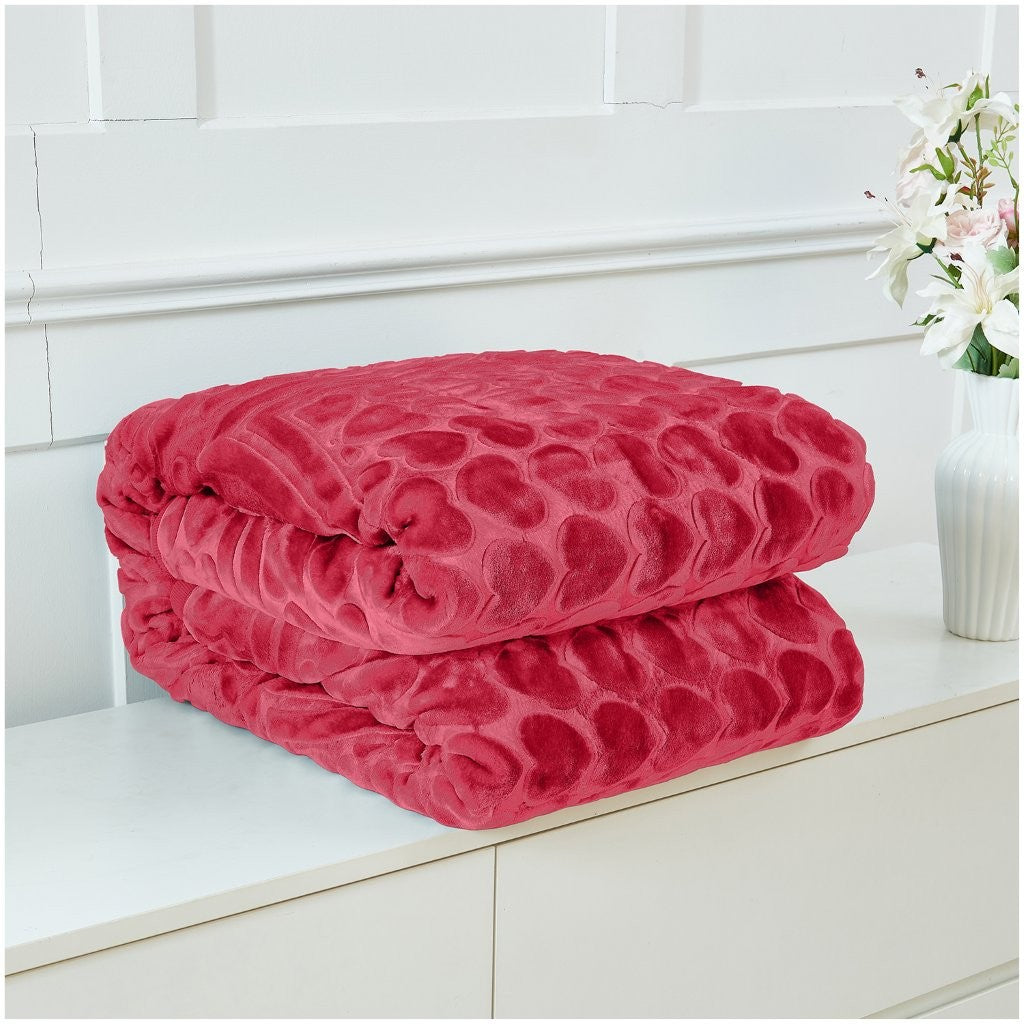 Blossom Heart Heavy Blanket | 200CM x 240CM | Red