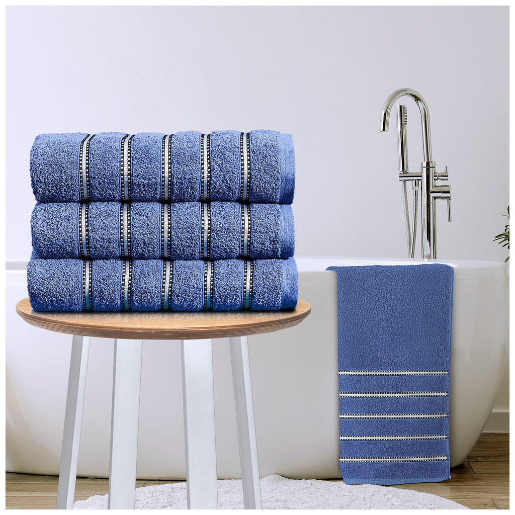 100% Cotton Bromley Stripe Towels | 8 Colours | 600 GSM