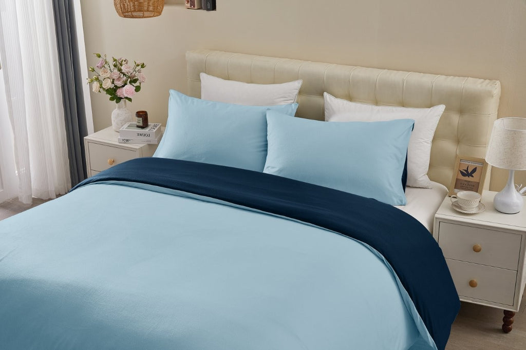Soft Touch Reversible Plain Duvet Cover Set | 6 Colours