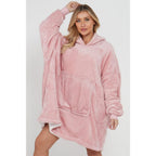 Blush Pink Sherpa Fleece Oversized Blanket Hoodie