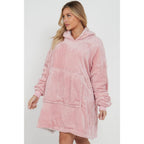 Blush Pink Sherpa Fleece Oversized Blanket Hoodie