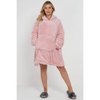 Blush Pink Sherpa Fleece Oversized Blanket Hoodie