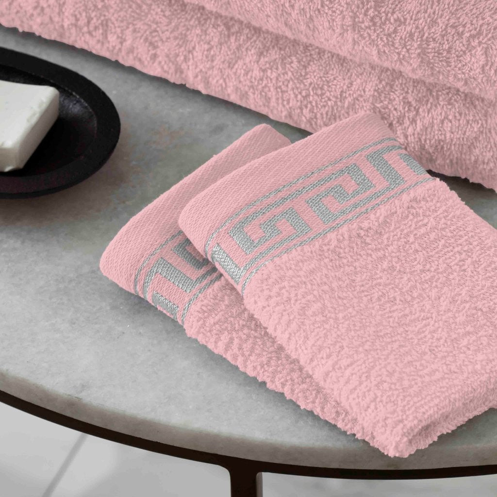100% Egyptian Cotton Greek Embroided Towels | 7 Colours | 500 GSM