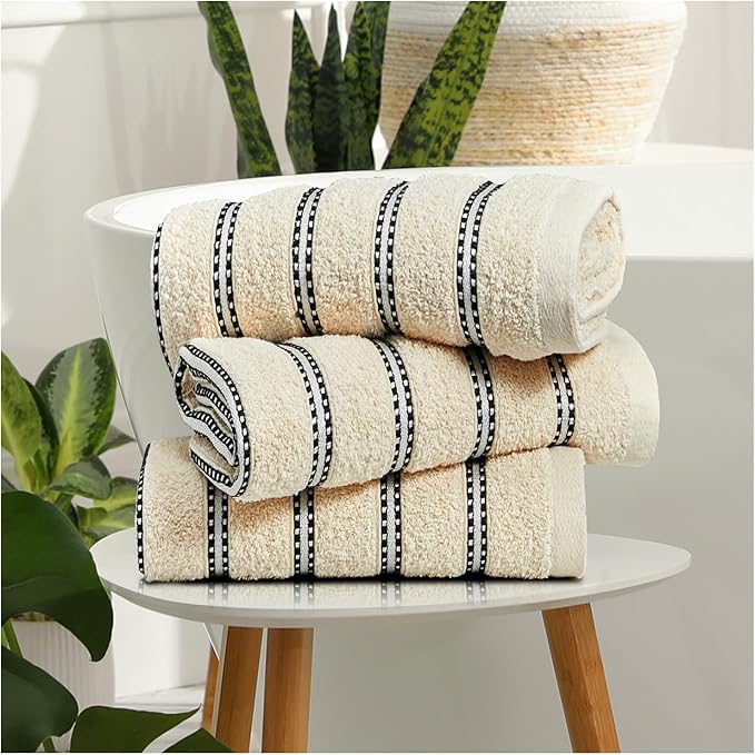 100% Cotton Bromley Stripe Towels | 8 Colours | 600 GSM