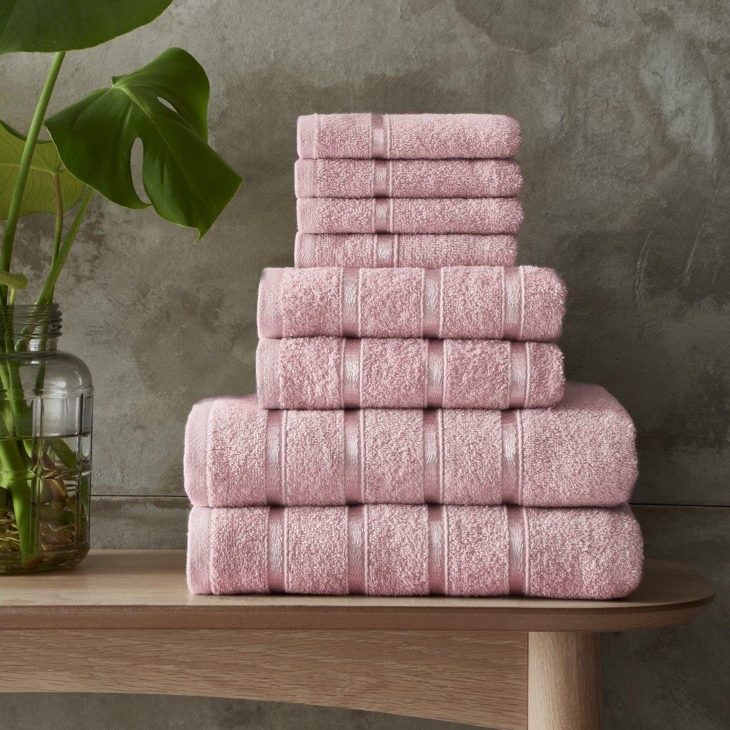100% Cotton 8 Pieces Boston Towels Bale Set | 15 Colours | 450 GSM