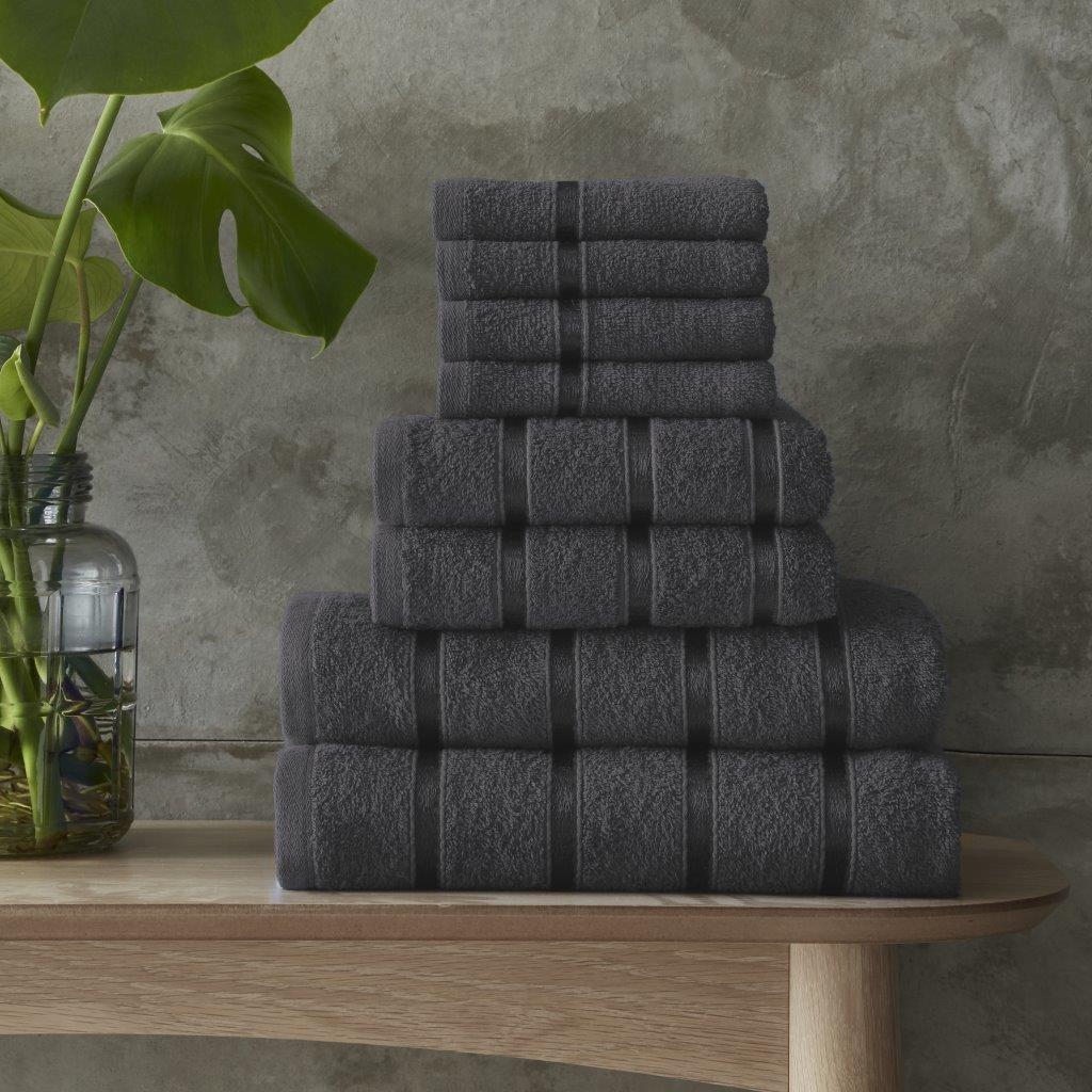 100% Cotton 8 Pieces Boston Towels Bale Set | 15 Colours | 450 GSM