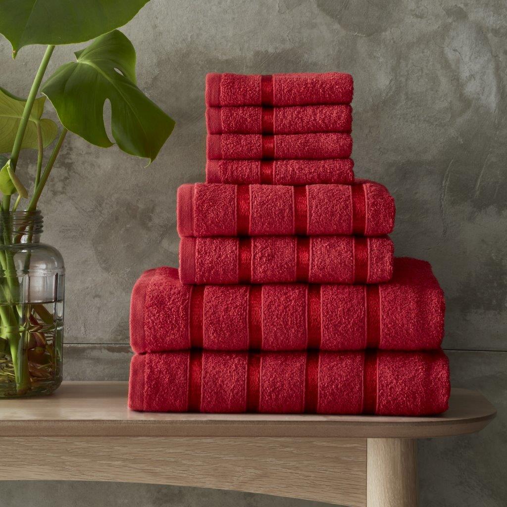100% Cotton 8 Pieces Boston Towels Bale Set | 15 Colours | 450 GSM
