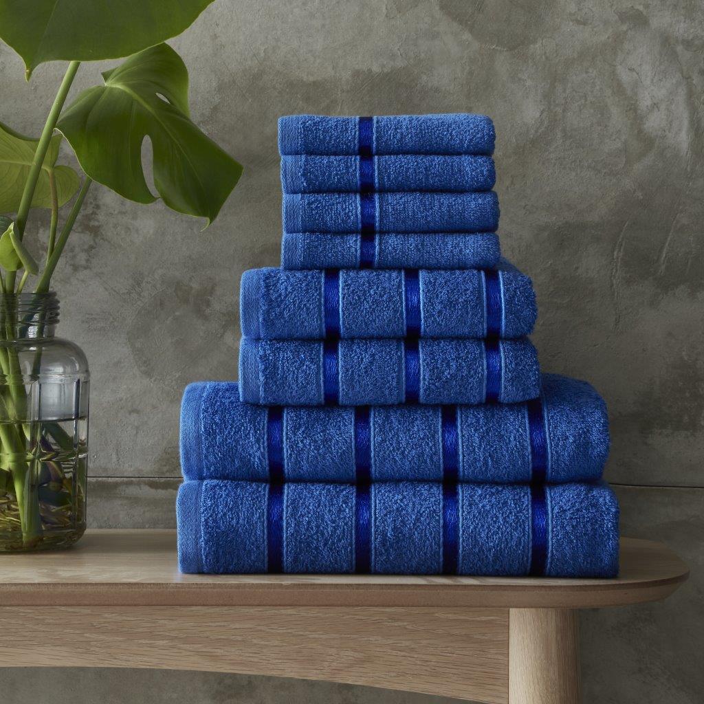 100% Cotton 8 Pieces Boston Towels Bale Set | 15 Colours | 450 GSM