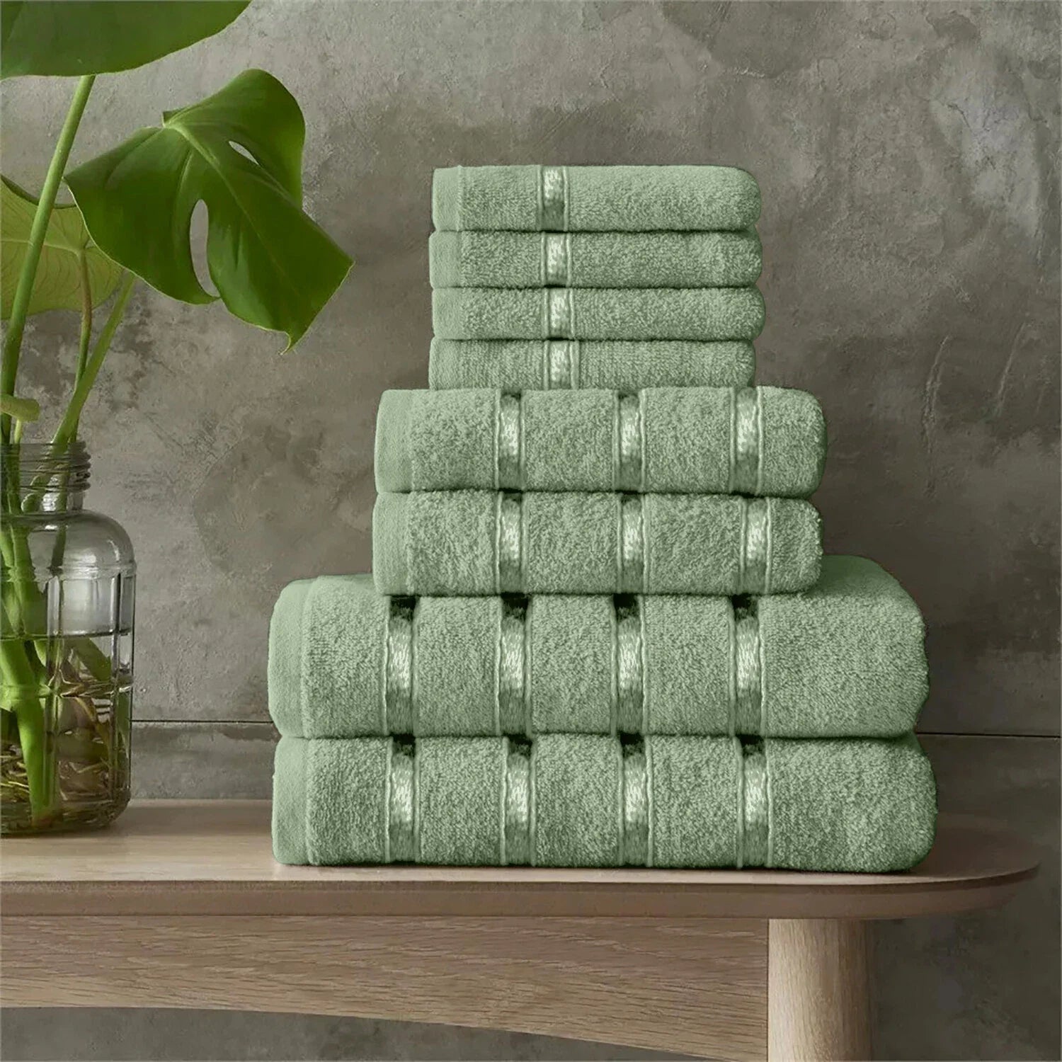100% Cotton 8 Pieces Boston Towels Bale Set | 15 Colours | 450 GSM