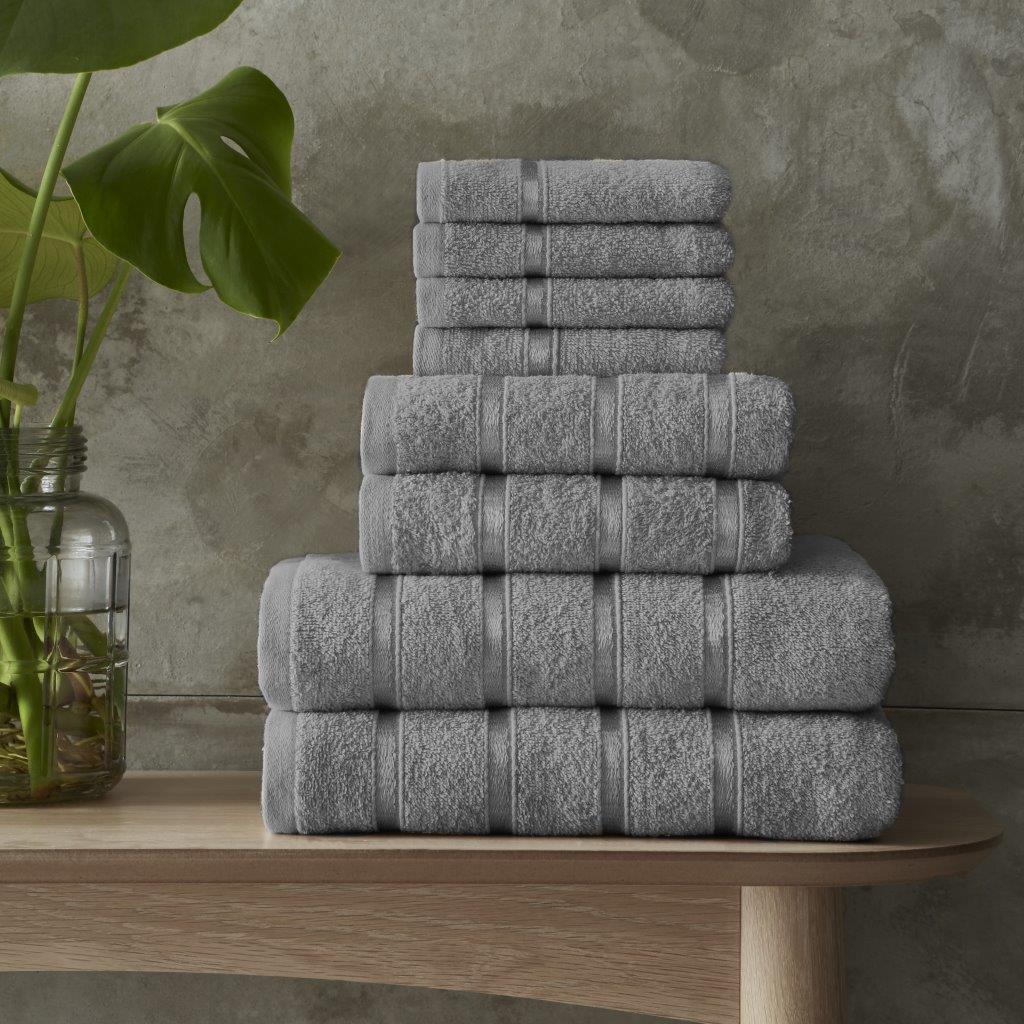 100% Cotton 8 Pieces Boston Towels Bale Set | 15 Colours | 450 GSM