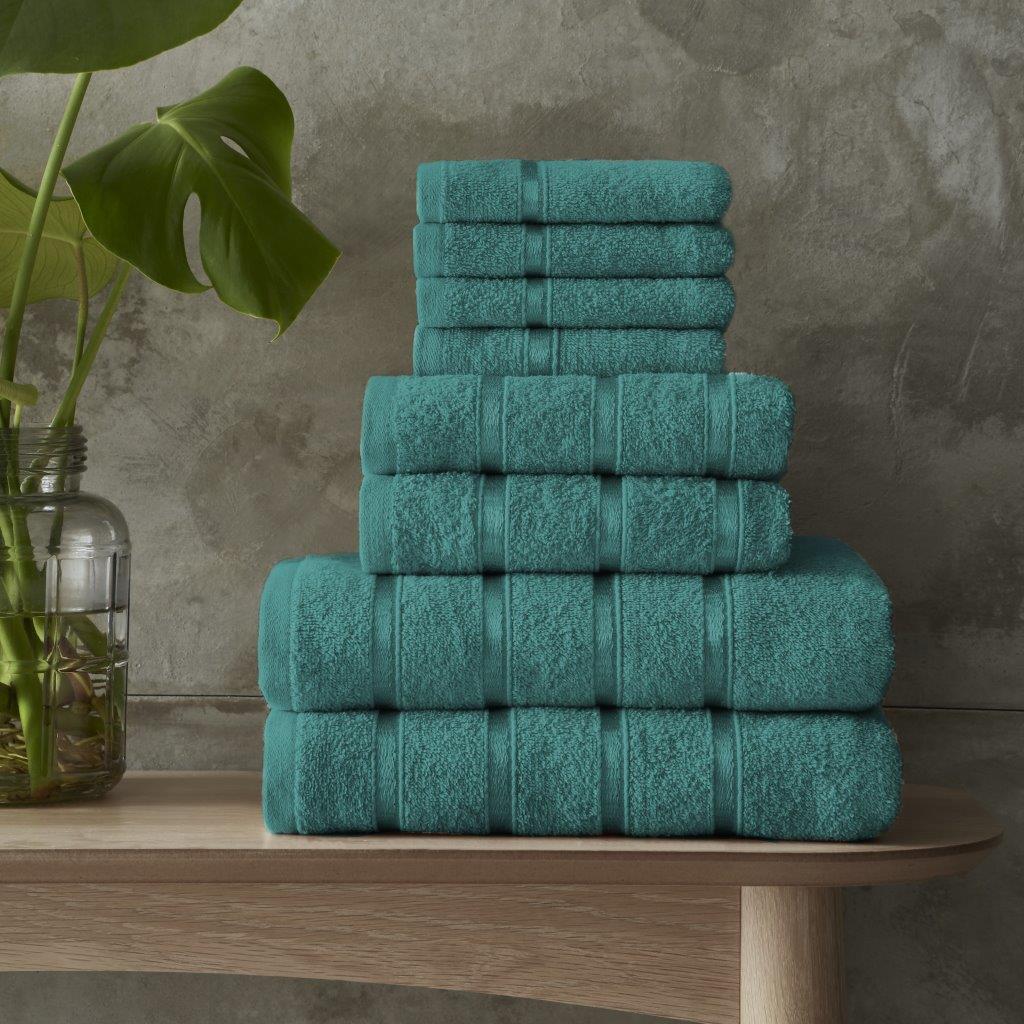 100% Cotton 8 Pieces Boston Towels Bale Set | 15 Colours | 450 GSM