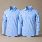 Pack of 2 Boys Blue School Shirts Long Sleeve