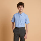 Boys Blue School Shirt Short Sleeve